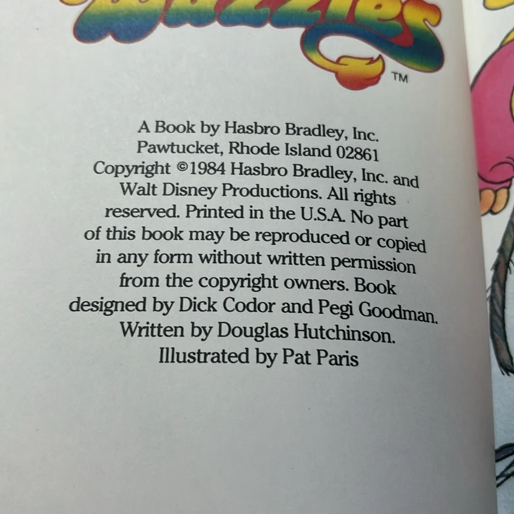 WUZZLES BOOK 1980s wuzzel book Wizzles Books WALT DISNEY WUZZLES BOOKS